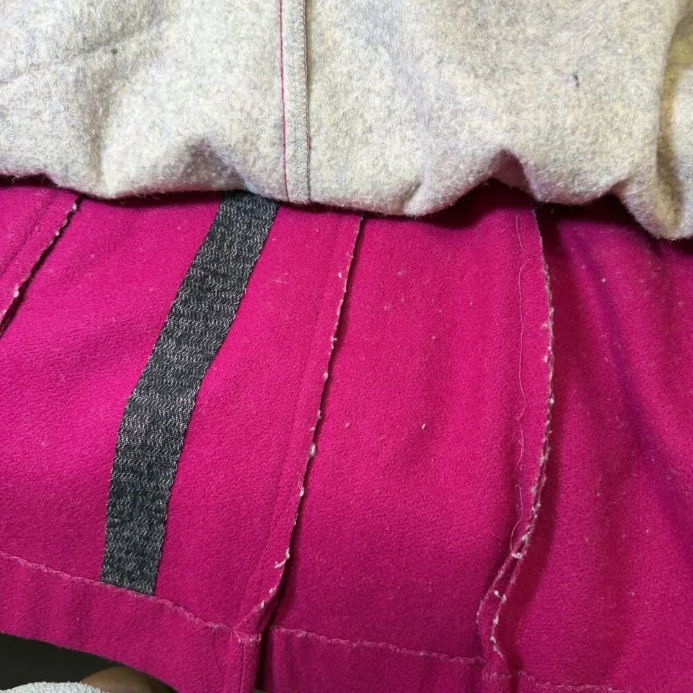 Vintage Rothschild Girls Size 7 Pink Wool Blend Dress Coat Black Velvet Made USA